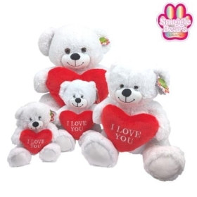 White I Love You Bear 28cm