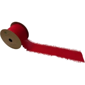 Red Frayed Boho Chiffon 5yds