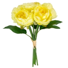 Pale Yellow Princess Peony Bunch 30cm
