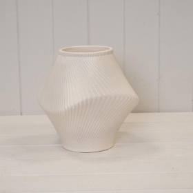 Beige Short Sculptural Vase 20cm