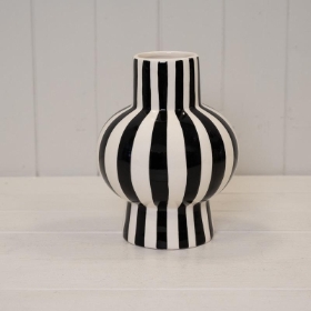 Black Stripe Round Vase 21cm