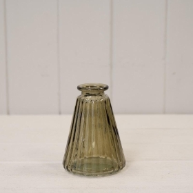 Olive Ribbed Bottle 10cm