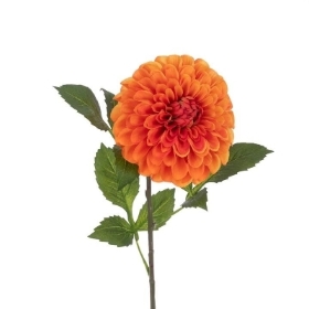 Orange Pom Pom Dahlia 74cm