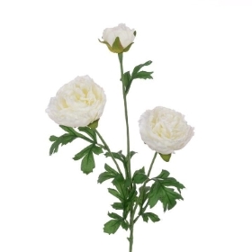 White Fluffy Ranunculus 65cm