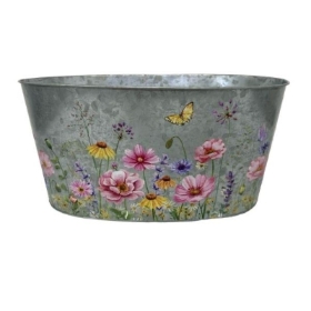 Floral Butterfly Oval Planter 19cm