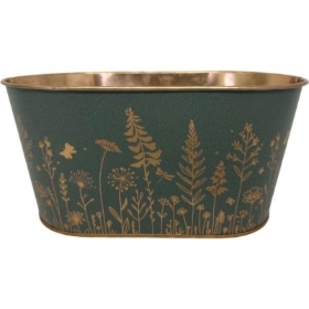 Sage Wildflower Oval Planter 19cm