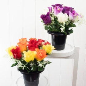 Rosebud & Gyp Grave Pot 24cm