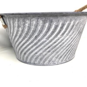 Round Metal Bowl Rope Handles 18cm