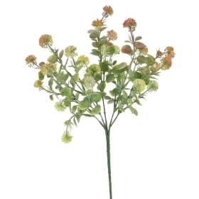 Orange Pom Pom Stem 58cm