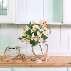 Cream Alstro & Berry Bush 40cm