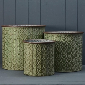 Vintage Green Planter 25cm