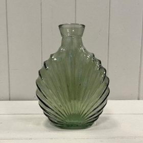 Vintage Green Shell Vase 17cm