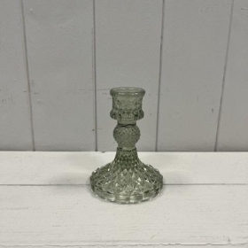 Vintage Green Candlestick 10cm