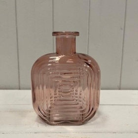 Rose Pink Square Bottle Vase 14cm