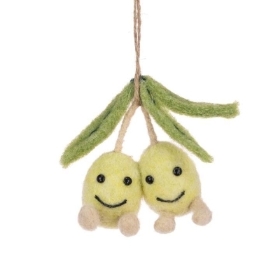 Felt Lemon Duo Hanger 8cm