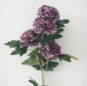 Violet Ruffled Peony 69cm