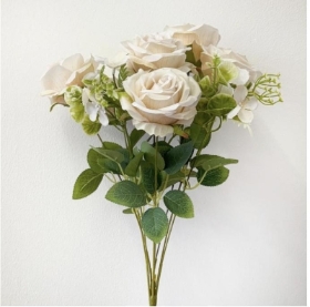 Peach Rose & Foliage Bush 45cm