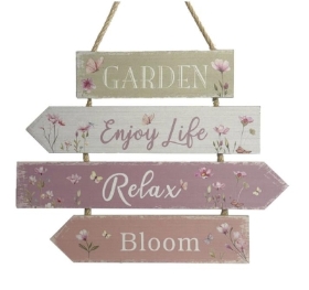 Floral Garden Hanging Sign 41cm