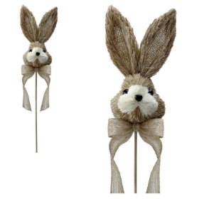 Straw Bunny Head Pick 41cm