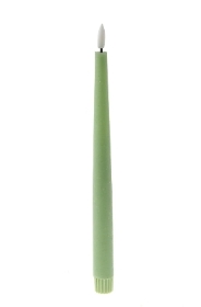 LED Green Taper Candle 25cm x 2