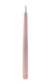 LED Pink Taper Candle 25cm x 2