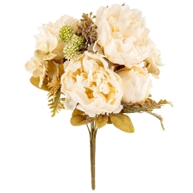 Dry Ivory Peony Bouquet 38cm