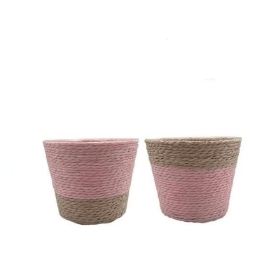 Pink Rope Planter 14cm