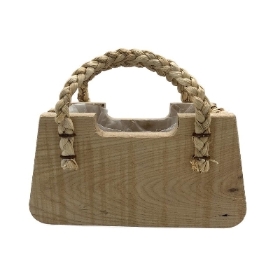 Wooden Handbag Planter 27cm