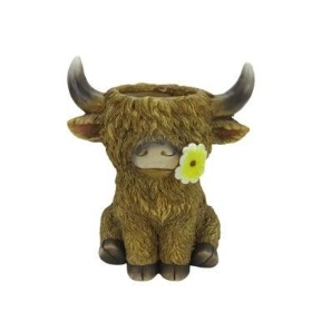 Highland Cow & Yellow Daisy 39cm