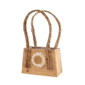 Wooden Handbag Planter 14cm