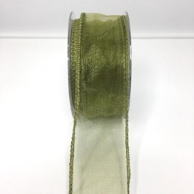 Moss Green Organza Ribbon 50mm