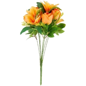 Orange Rose & Lily Bouquet 48cm