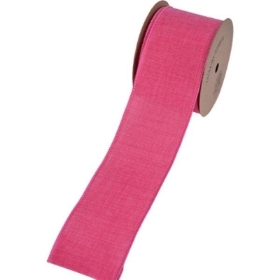 Cerise Linen Ribbon 63mm