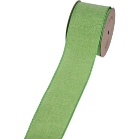 Lime Linen Ribbon 63mm
