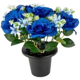 Blue Rose Grave Pot 26cm