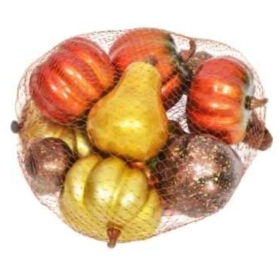 Metallic Pumpkins In Net x 10