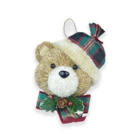 Tartan Hat Bear's Head 28cm