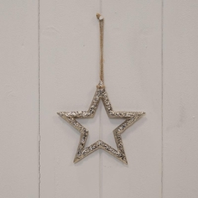 Hanging Silver Star 12cm