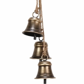 3 x Bronze Hanging Bell 45cm