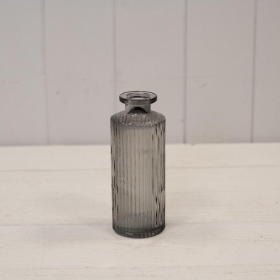 Grey Ribbed Vase 13cm