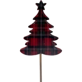 Red Tartan Tree Pick 50cm x 10