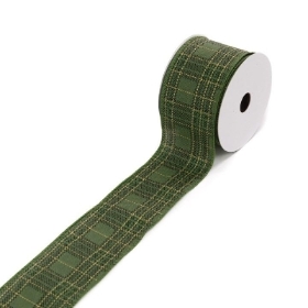 Green Tartan Ribbon 10yds