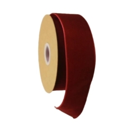 Burgundy Velvet Ribbon 25mm