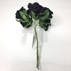 Black Foam Rose 6cm x 6
