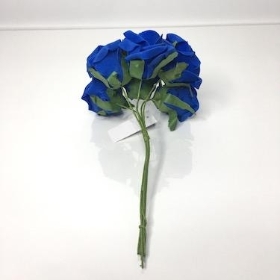 Royal Blue Foam Rose 6cm x 6