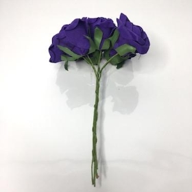 Purple Foam Rose 6cm x 6