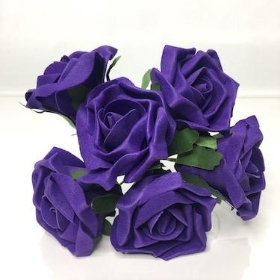 Purple Foam Rose 6cm x 6