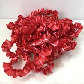 Lava Red Pleated Ribbon 10m