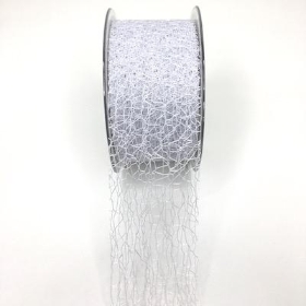 White Deco Web Ribbon 50mm