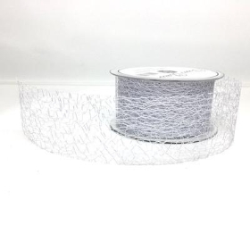 White Deco Web Ribbon 50mm